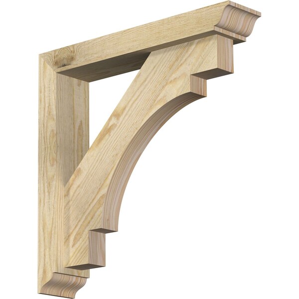 Ekena Millwork Merced Traditional Rough Sawn Bracket w/ Offset Brace, Douglas Fir, 4"W x 20"D x 20"H BKT0402X20X20MRC01RDF - main